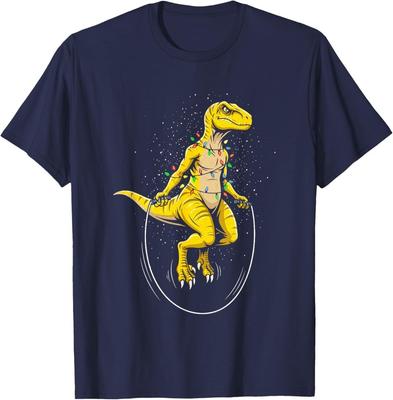 Funny Christmas Dino with Jumping Rope T-Shirt