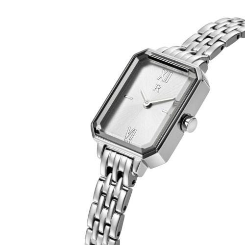 Romanson ROMANSON Renata Square R Silver Metal Watch RWRMLL1B2800WHWH0
