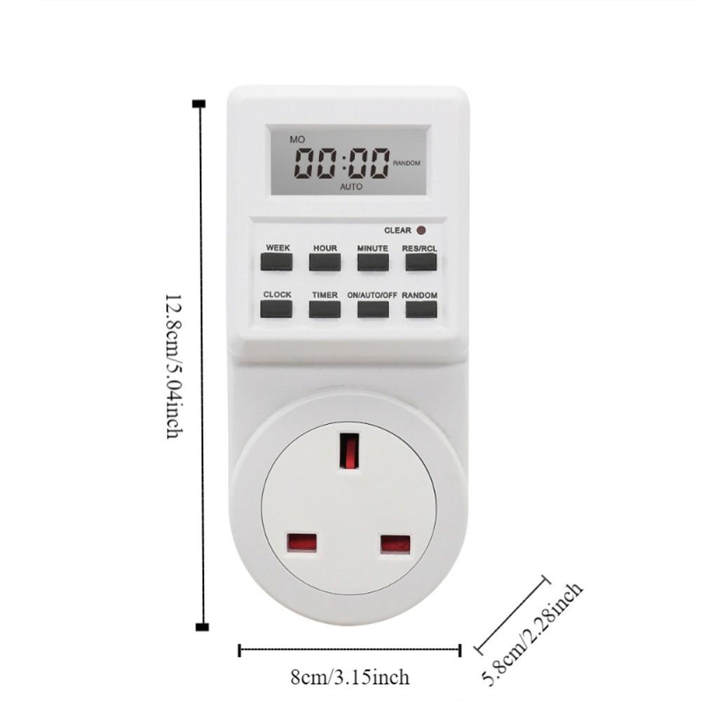 UK Plug Digital Timer Switch Multi-functional Digital Display Electronic Timer Outlet Energy Saving Wall Plug-in Timer