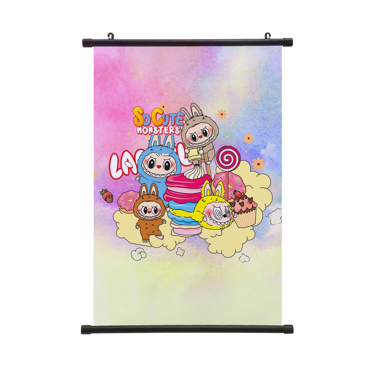 

Плакат-свиток Лабубу Монстры Домашний декор Украшение для гостиной Мультяшная подвесная картина Детский подарок Плакаты-свитки 30*45cm дубильная кора