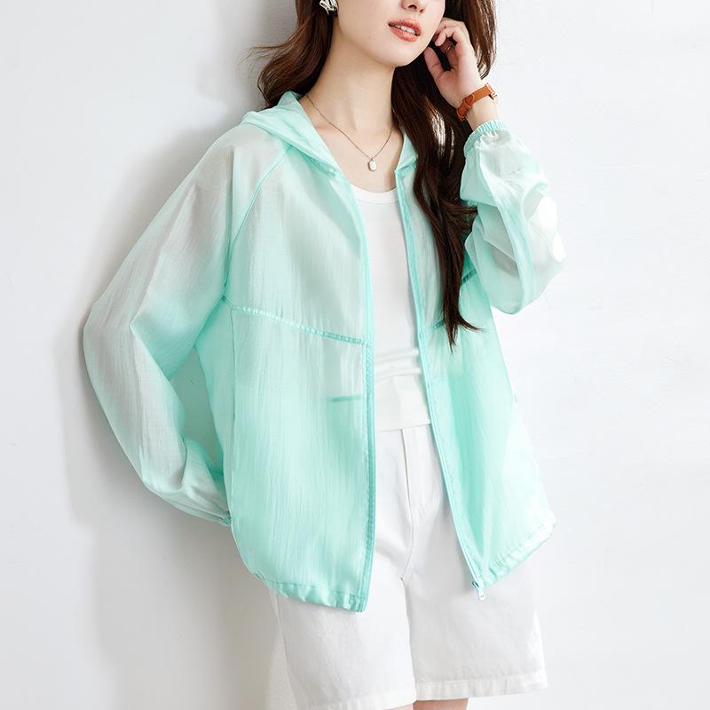 

Солнцезащитная куртка Tiansi Yunya Puff Женская Новинка Лето Улица Тонкий Кардиган с Капюшоном Топ XL