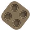 4Cavity Quadrate Baking Pan Mini NonStick Heavy Duty Carbon Steel Cupcake Mold for Microwave(Muffin Baking Pan )