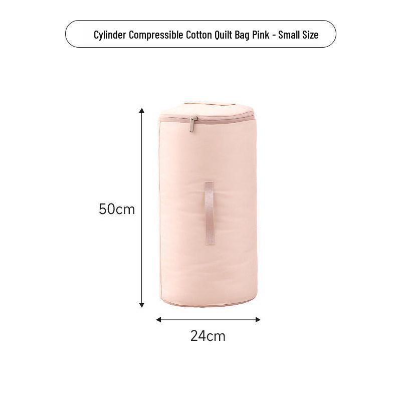 Cylinder Duvet Storage Bag - Moisture-Proof, Cotton, Large Capacity, Compression Organizer for Quilts