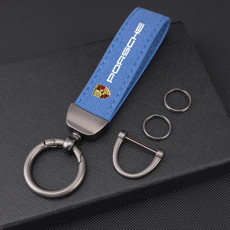 Car Keychain For Porsche Panamera Cayenne Taycan 911 718 Macan Carrera-GT 928 968 Key Rings Pendant Chain Gifts Auto Accessories GG2