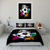 Colorful Soccer Theme Three-Piece Set Multiple Sizes Kid'S And Adults' Bedroom Exquisite 3Pc Bedding Set, Gift