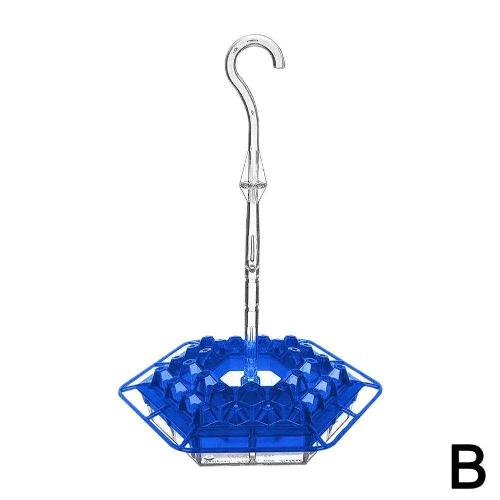 Kolibri-Futterspender für draußen zum Aufhängen mit Sitzstange und eingebautem Ameisenschutzgraben Windspiel Plastik Kolibri-Futterspender