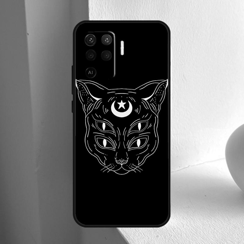 Moon Tarot Witch Cat For OPPO A96 A76 A16 A5 A6 Pro A15 A17 A57 A18 A38 A58 A78 A98 A54 A74 A94 A40 A60 A80 Case