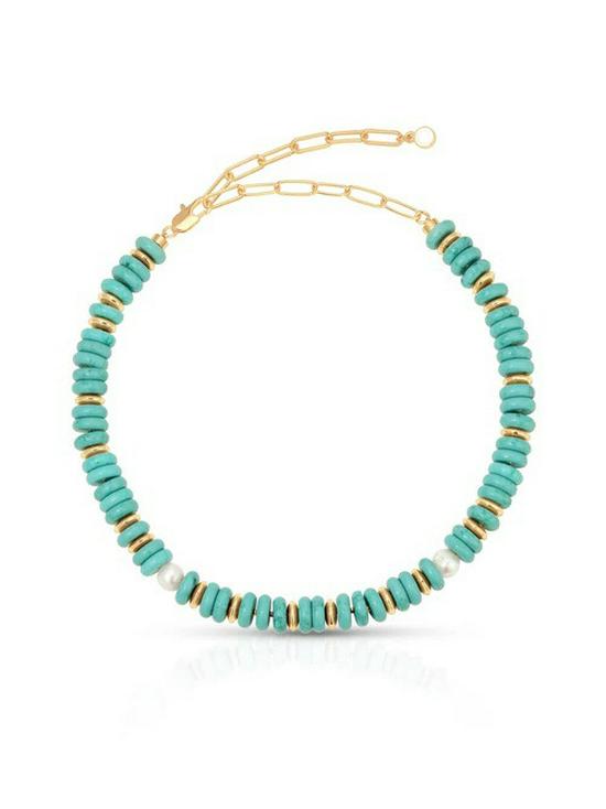 European and American Style Turquoise Multi-layer Stackable Necklace with Abacus Beads