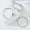 3 Pcs/Set Fashion Heart Pendant Bracelets Set for Women Vintage Simple Silver Color Ball Beaded Bracelets Bangles Jewelry Gifts