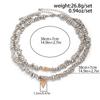 Salircon 2Pcs/set HipHop Irregular CCB Beads Chain Necklace Women Vintage Gold Color Heart Pendant Necklace Jewelry Holiday Gift