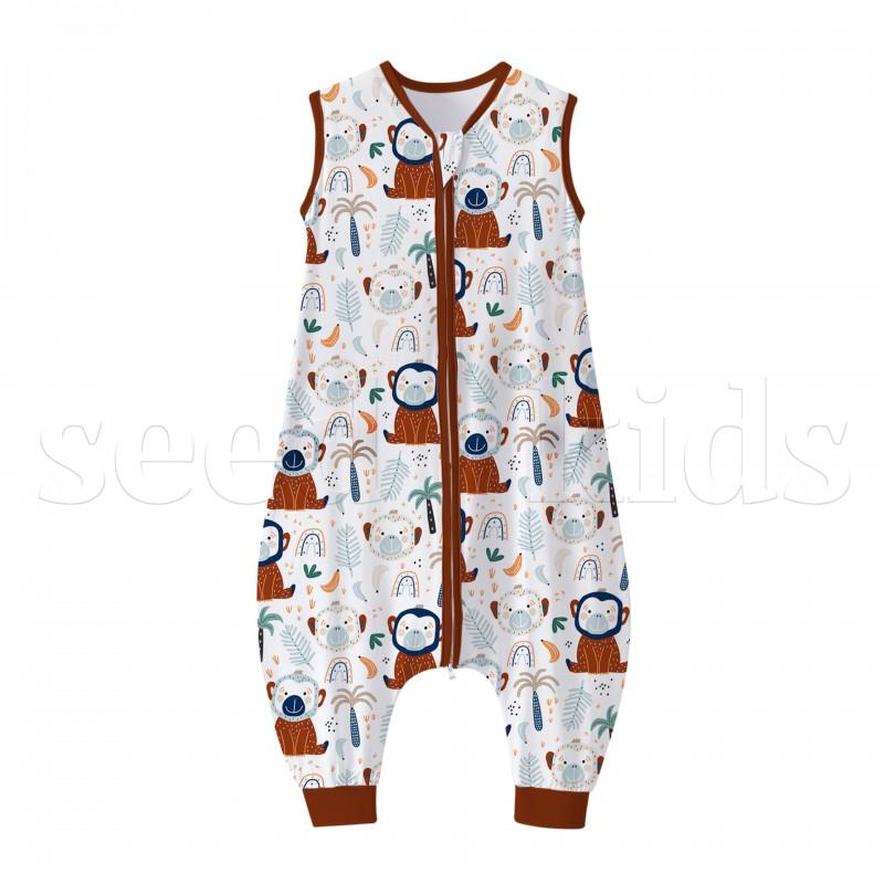 Thin Sleeveless Baby Romper Sleepwear 0.5TOG - Toddler Anti-Kick Blanket Cotton Blend
