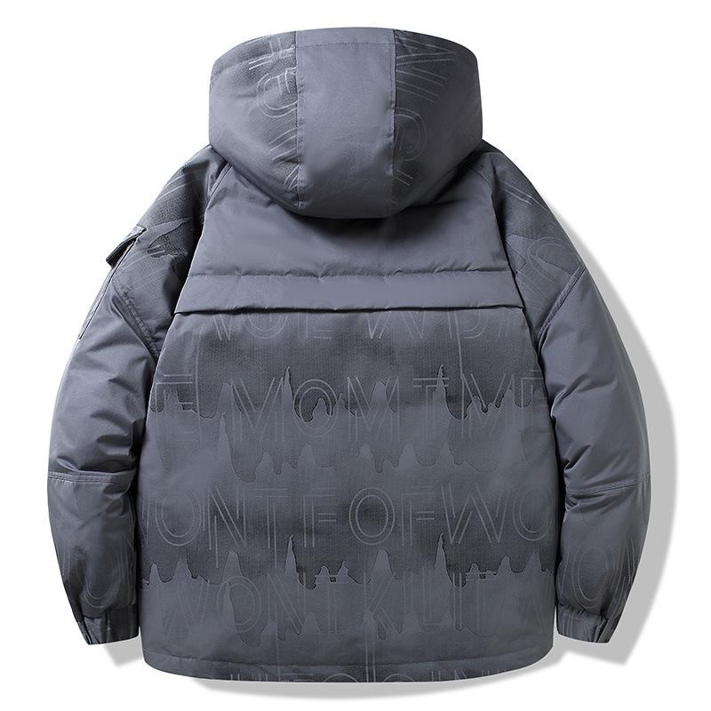 Men's Short Winter Down Jacket Fashion Youth Men's and Women's Trend Leisure Hooded Warm Flight Jacket