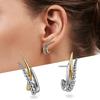 Bi-Color Mixed Metal Ball Bead Inlaid Curved Pointed Piercing Earrings Irregular Wrap Trendy Daily Ladies Accessories