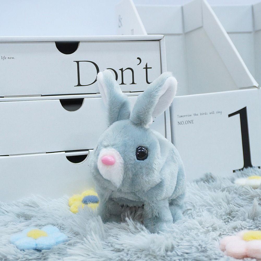 Long Ears Electric Rabbit Plush Toy Little Tie-Dyed Rabbit Doll  Holiday Gifts