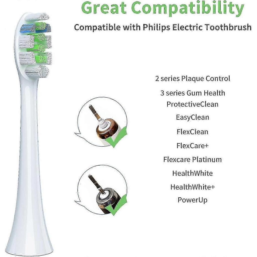 Replacement Brush Heads (white) Compatible With Electric Toothbrush, Pack Of 8 Electric Toothbrush Heads Suitable For Plaque Control