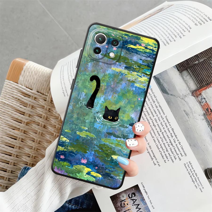 

Чехол для телефона Funda для Xiaomi Mi 14 12 12T Pro 10T 13 Lite 12X 11 11T 15 Pro Милый Кот Искусство Xiaomi Mi 10T 5G
