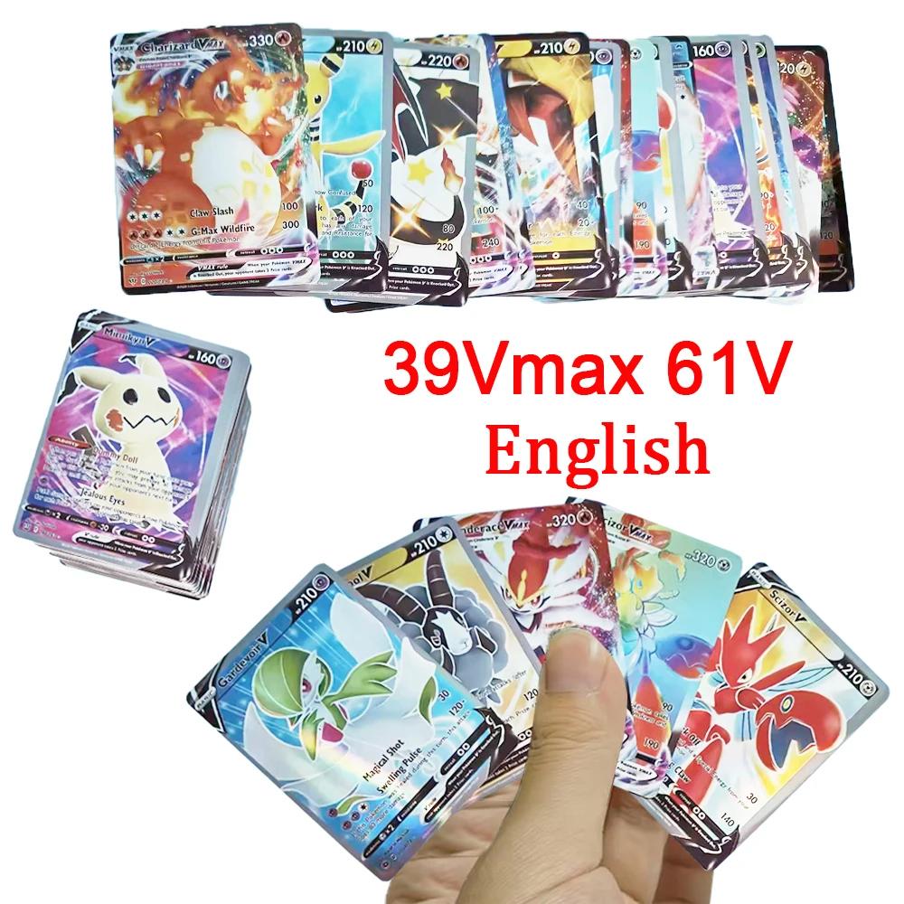 60-100Pcs New English French Spanish Pokemon Cards GX MEGA EX TAG TEAM Vstar Game Battle Card Hot Sale Collection Card Kids Children Gift Present