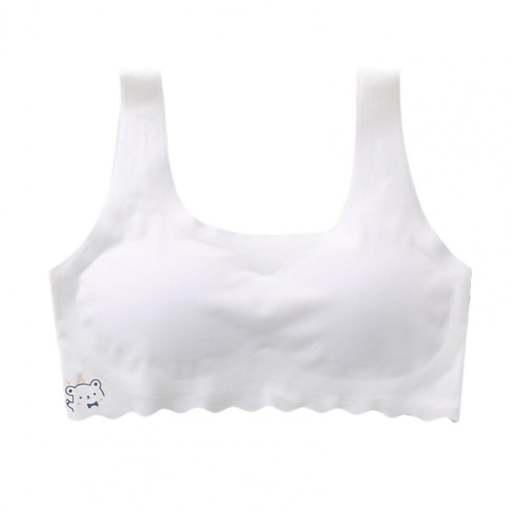 

Бюстгальтер для девочек в период развития с широкими эластичными бретелями, бесшовный, с поддержкой и покрытием груди, без стальных колец, естественная форма, высокая прочность L белый