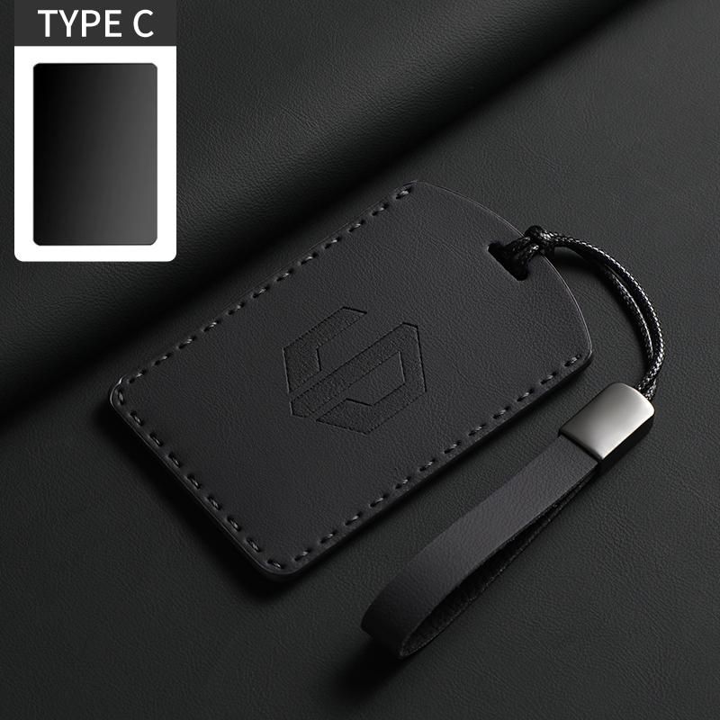 

Original Car Color Leather Key Case Cover Fob For LEAPMOTOR B01 C11 C16 C10 Car Keyless Remote Key Card Kit Protector Accessorie