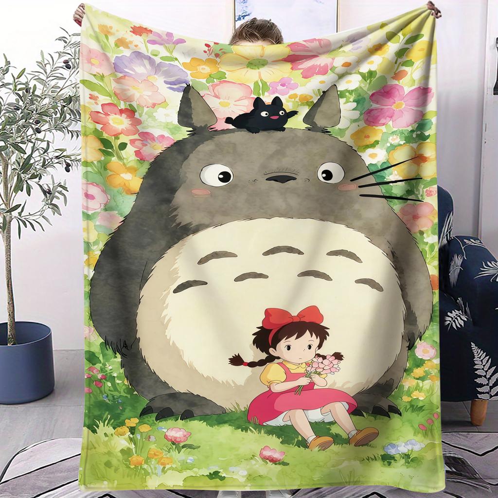 Hayao Miyazaki Classic Anime Blanket For Office Travel Comfort Leisure Camp Travel Multifunctional Universal Blanket Fan Gift