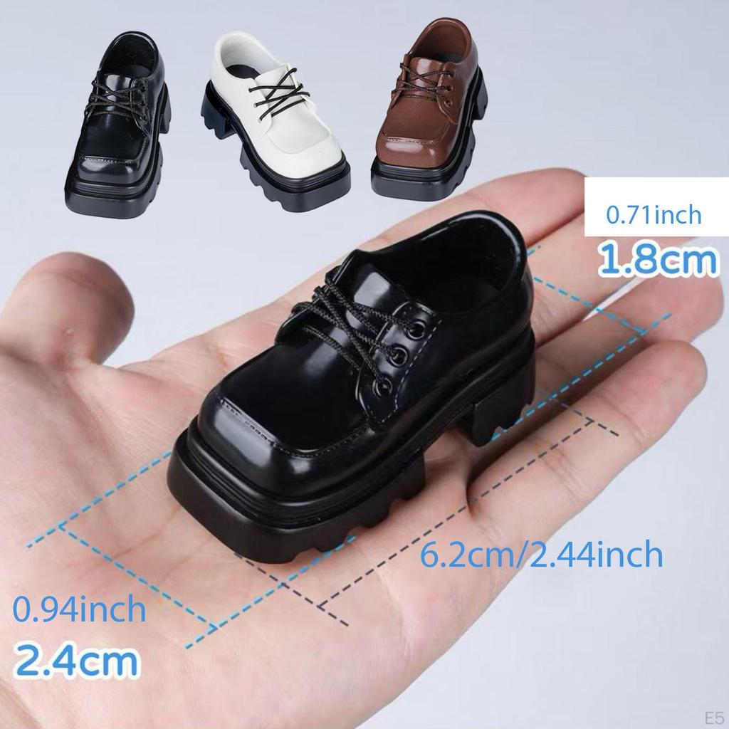 2Pcs 1/4 Scale Doll Shoes Action Figure Footwear Daily PVC Square Toe for Fancy Dress Toy