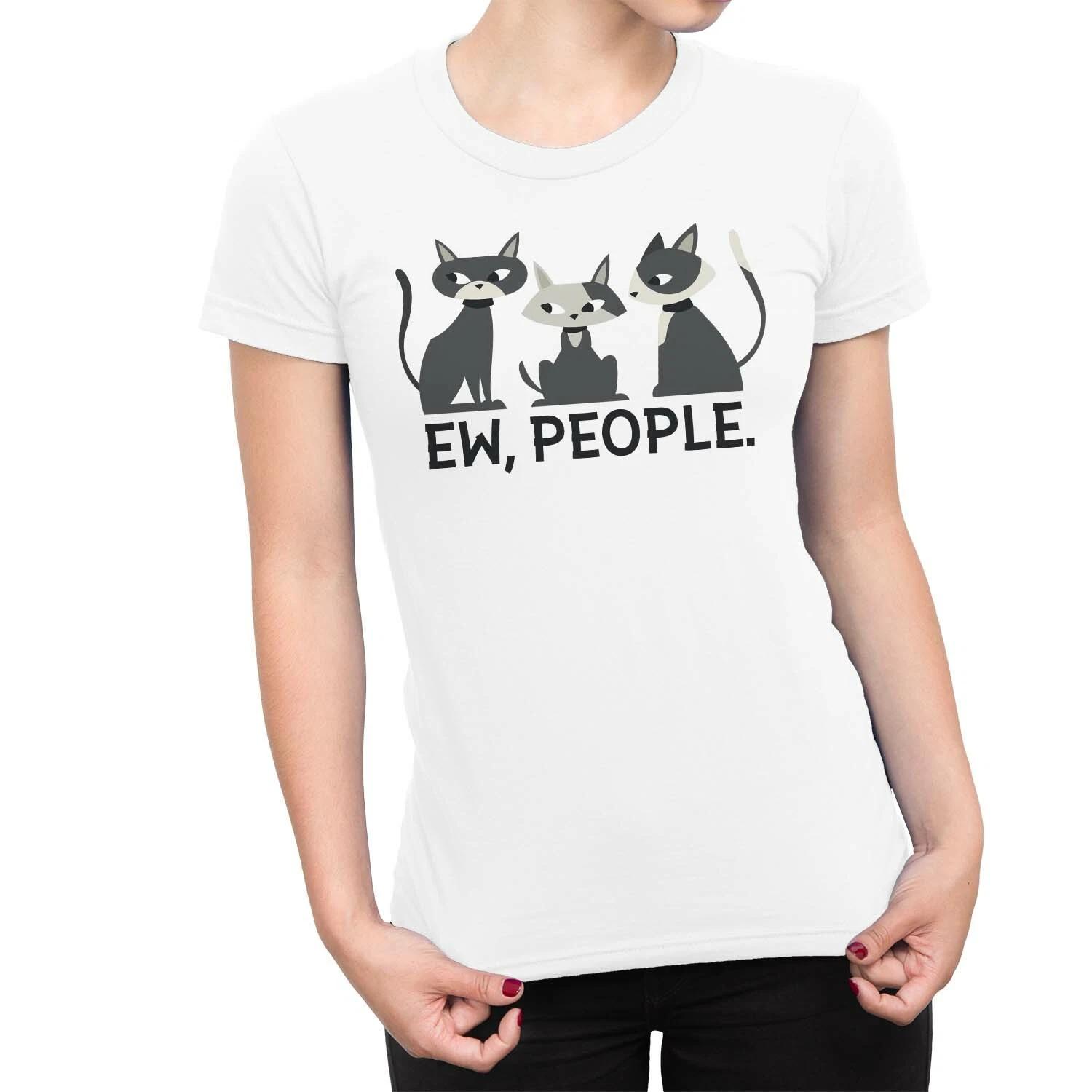1Tee Womens Ew People Funny Cats T-Shirt L