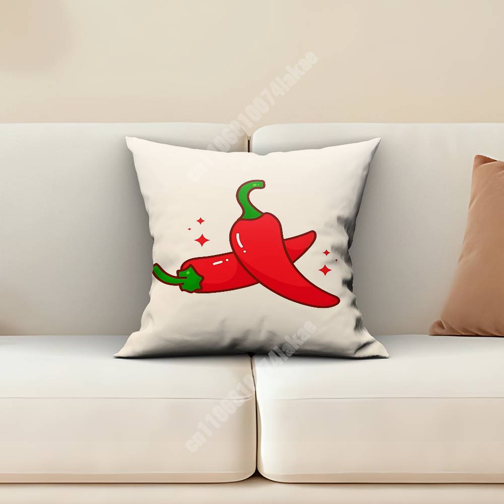 Hot Chili Spicy Pepper Sofa Couch Pillow Cover Cushion Case Home Bedroom Decoration