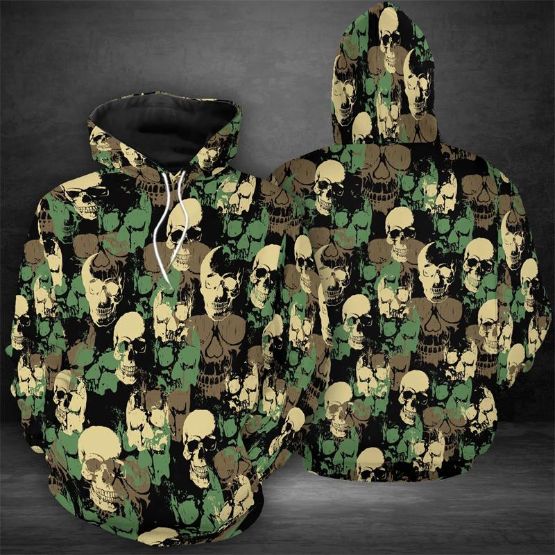 Horror Skull 3D Print Hoodies Men Women Casual Fashion Streetwear Oversized Sweatshirts Hoodie Male Pullovers Tracksuit Clothing