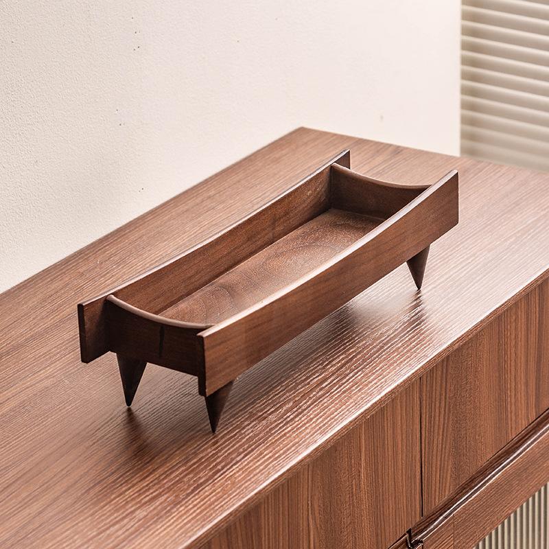 

Китайский деревянный поднос, японская гладкая тарелка для сухофруктов, штабелируемая ваза для конфет в гостиной, высокая подставка для фруктов на десерт