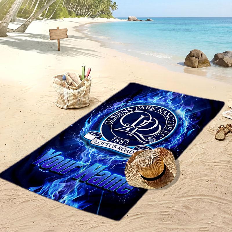 Queens Park Rangers FC Personalisiertes Bedrucktes Strandtuch Fußballlogo Unterstützung Benutzerdefinierter Name Text Saugfähiges Handtuch für Sport Reisen Besonderes Geschenk