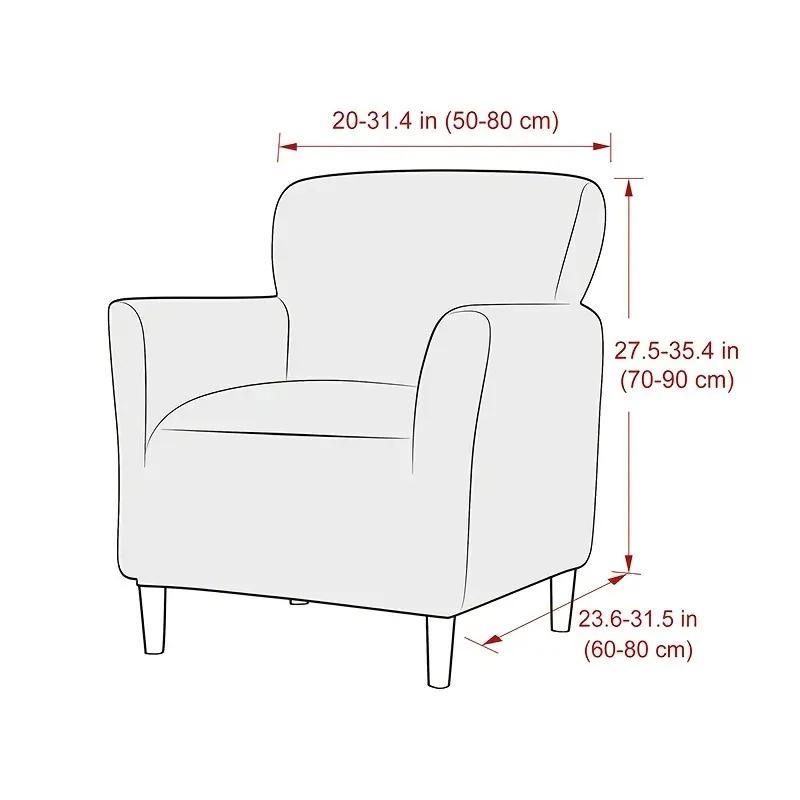 Nordic Club Tub Sofa Cover Elastic Single Armchair Slipcover Stretch Soft Chair Slipcover for Bar Counter Living Room Bedroom