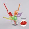 5PCS Spirals Straws Fruit Designs Silicone Drinking Tubes For Juices Smoothie Birthday Party Supplies