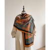 Autumn and Winter New Oil Painting Style Double-sided Jacquard Scarf Women's High-end Sense Versatile Shawl Scarf Thickened Warm Scarf