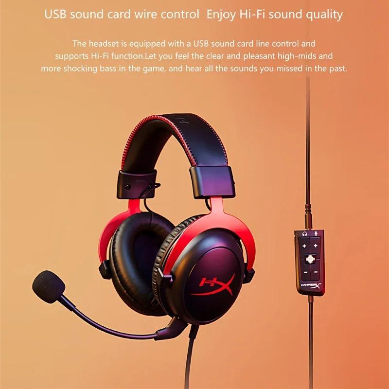 HyperX Cloud II Gaming Headset Hi-Fi 7.1 Surround Sound/Detachable Mic/USB Sound Card for PC PS Cloud 2 Wired Gaming Headphone