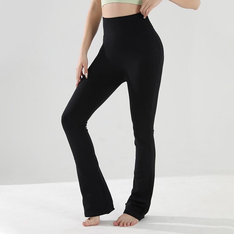 High Waist Seamless Tummy Control Flared Leggings Women - Quick Dry Yoga Pants 9/10 Length Stretchy Fitness