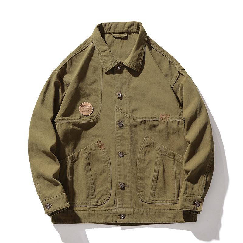 Men s Retro Patchwork Cotton Jacket - Autumn/Winter Casual Loose Fit XL