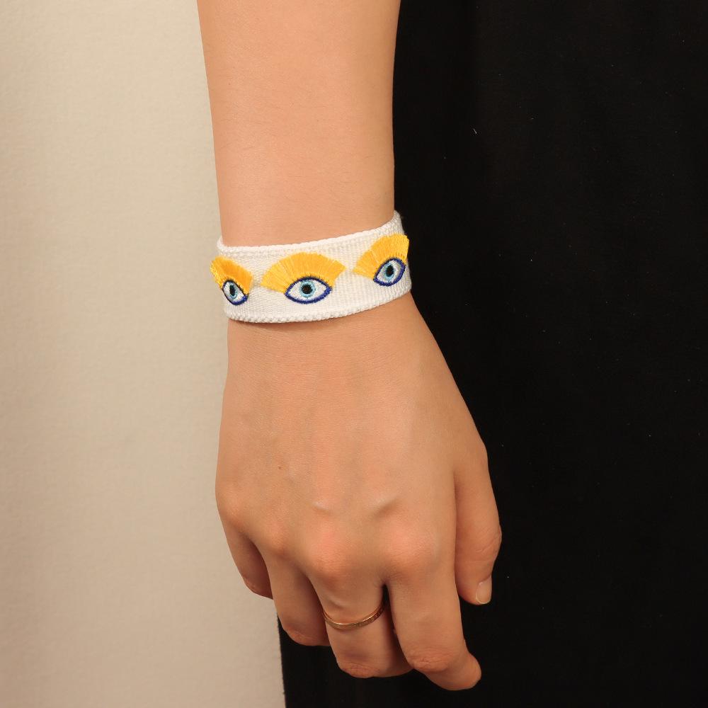 Bohemian Handmade Demon Eye Tassel Bracelet - Embroidered Friendship Fashion Accessory