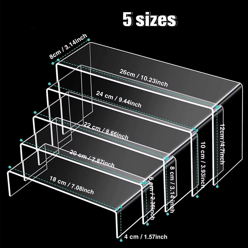 5pcs,Acrylic Transparent Display Rack, Multi-function Storage Rack, Cosmetics, Perfume, Dolls, Jewelry Sorting Rack