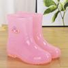 Non-slip short rubber shoes rain shoes women's summer rubber boots jelly waterproof shoes transparent medium tube plastic laundry overshoes