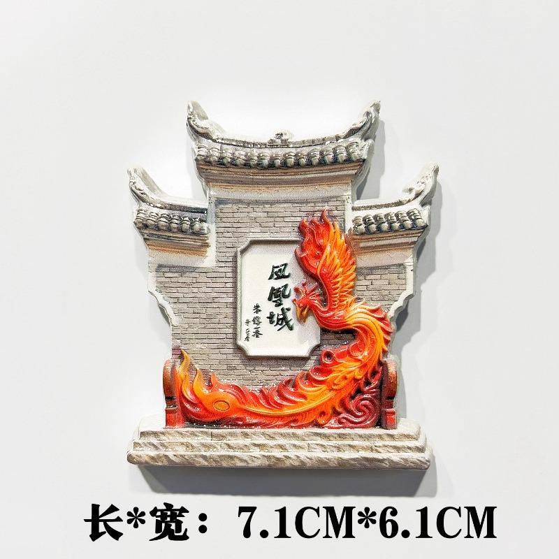 China Souvenirs Chinese New Year Lantern Fridge Magnets Hangzhou Leifeng Tower Guiyang Fenghuang Ancient Town Fridge Stickers