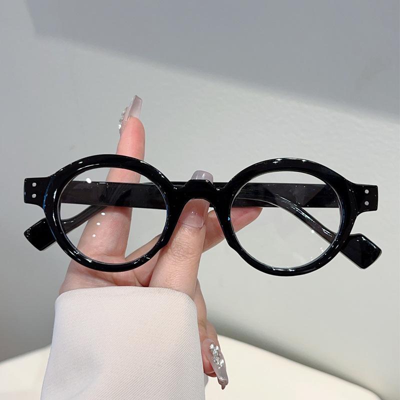 Internet celebrity high-end rice nail fashion anti-blue glasses can be equipped with degree retro wind round frame flat mirror