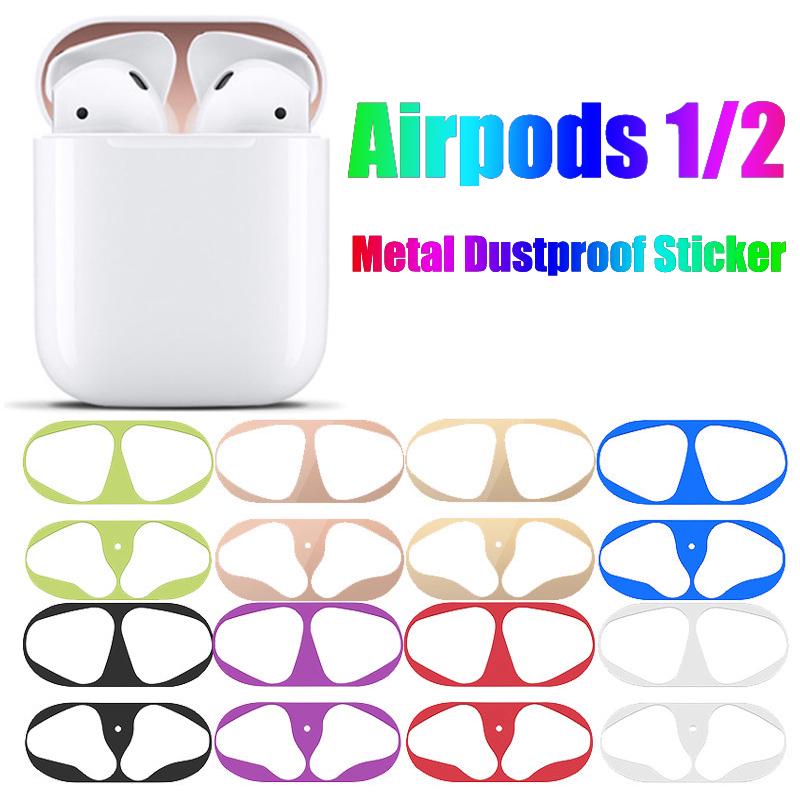 

Модная наклейка Защитная пылезащитная металлическая пылезащитная пленка для AirPods Аксессуары Ультратонкие внутренние Airpods Защитная пленка для наушников Apple