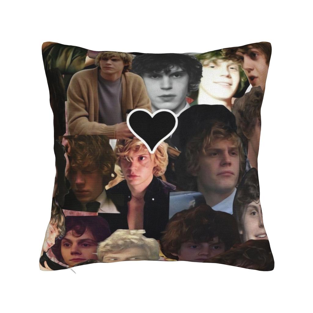 Vintage Evan Peters Black White Group Pillowcases Retro Trendy Pillow Case For Sofa Home Decor Soft Pillow Cover