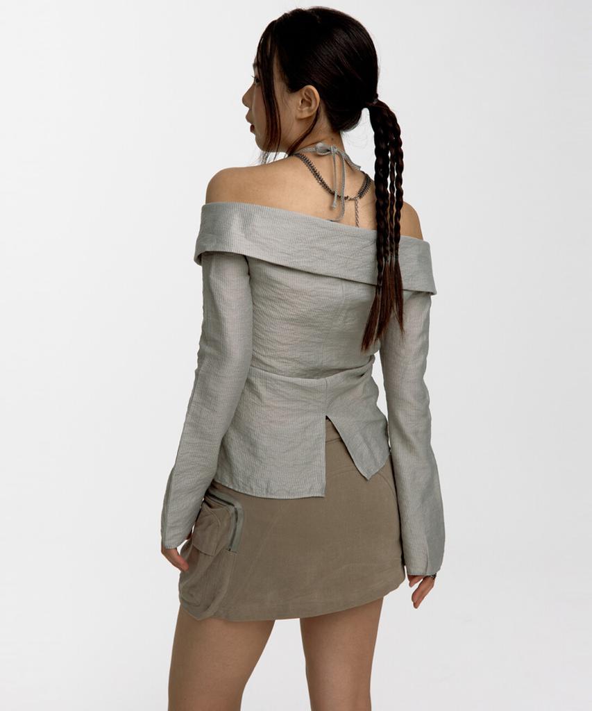 Kasiko Flauschige Cargo Minirock Hose Khaki
