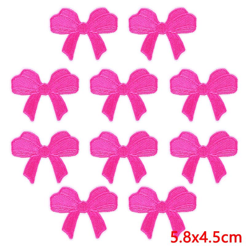 10PCS Wholesale Pink Bow Crown Lips Embroidery Patches For Clothing DIY Thermoadhesive Patches On Clothes Iron On Patch Backpack