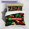 Set Biancheria da Letto Stampata Calcio Portogallo 3 Pezzi Set Copriletto Traspirante Accogliente come Regalo per la Casa Nuova o per le Feste