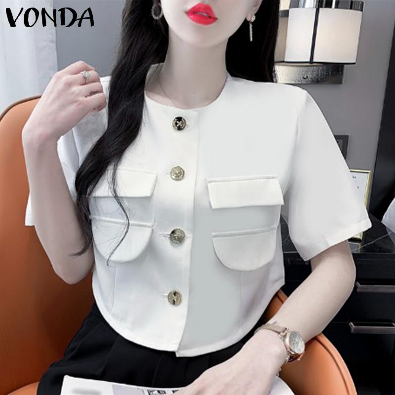 

Летние женские рубашки VONDA на пуговицах с короткими рукавами, топы