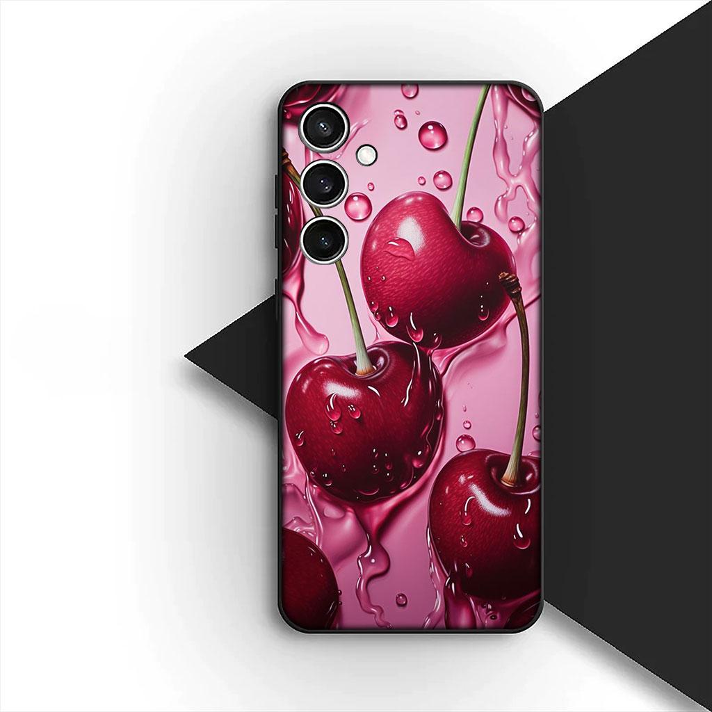 Kirsch Erdbeer Frucht Sommer Avocado Zitrone Hülle für Samsung Galaxy S25 S24 S23 FE Ultra Plus S7 Edge S25+ S23+ A56 5G Hülle
