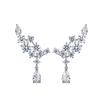 S925 White Gold Plated Teardrop Cluster Earrings with Simulated Diamond