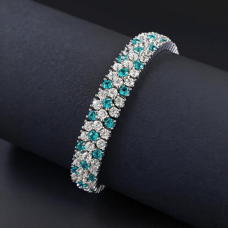 Zhuozhifan S925 Sterling Silver Bracelet with Para Diamond, Fashionable Mingyuan Style.